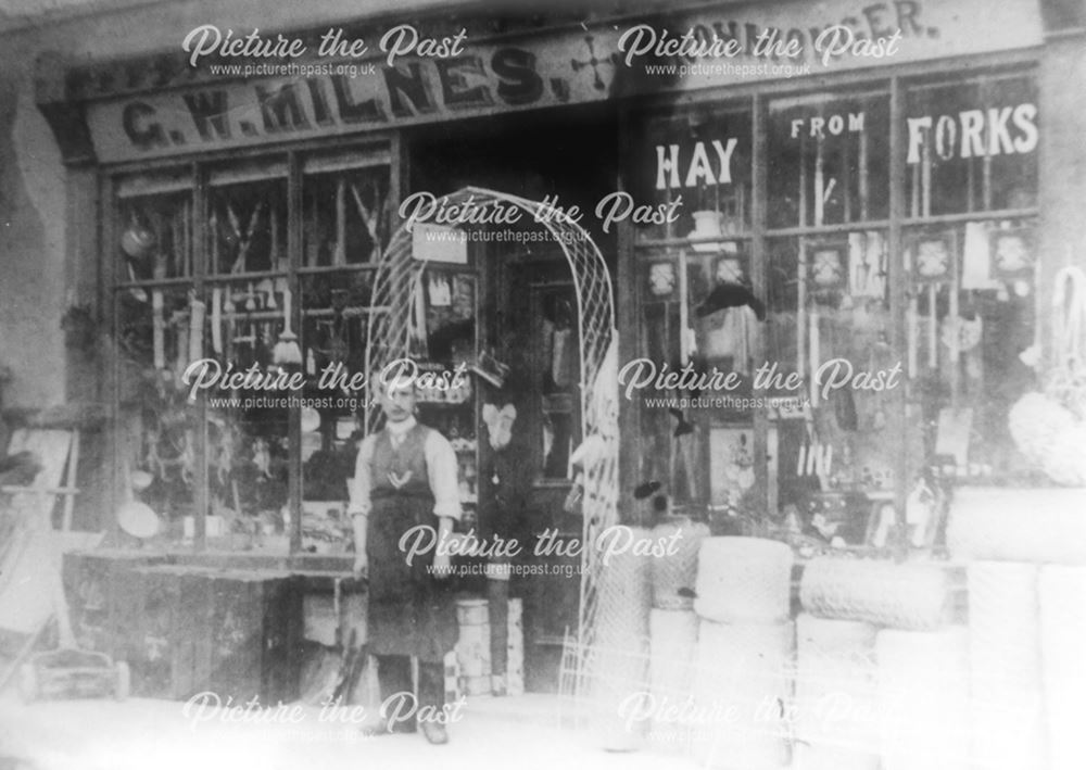 Milnes Ironmongers, High Street, Whitwell, c 1920s