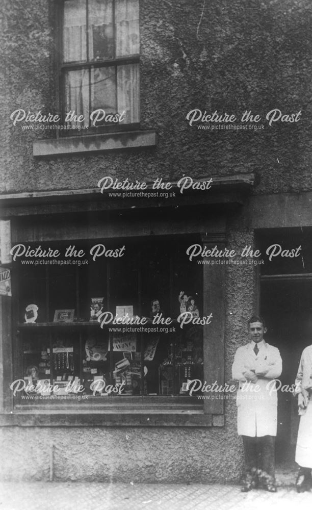 Jim Cross, barber, Dog Lane, Whitwell, c 1940s