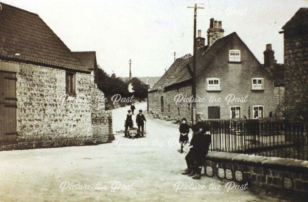 View up to Hanger Hill, The Square, Whitwell, c 1910s