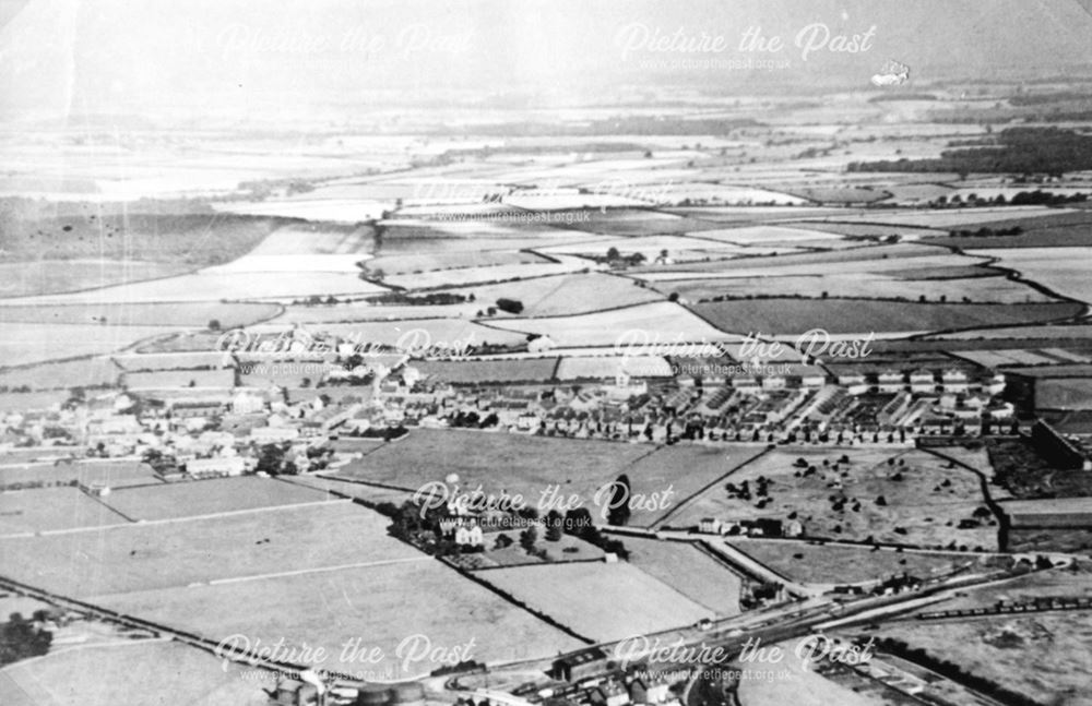 Aerial view of Whitwell, c 1930s