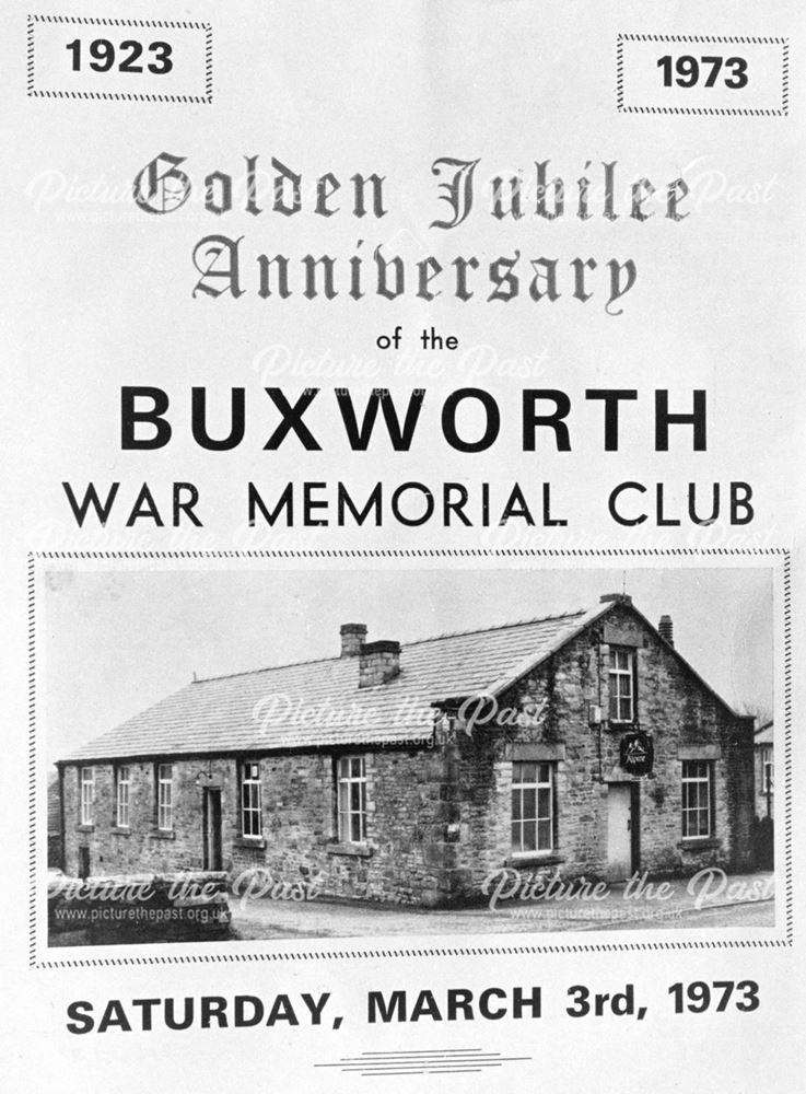 Buxworth War Memorial Club Leaflet, 1973