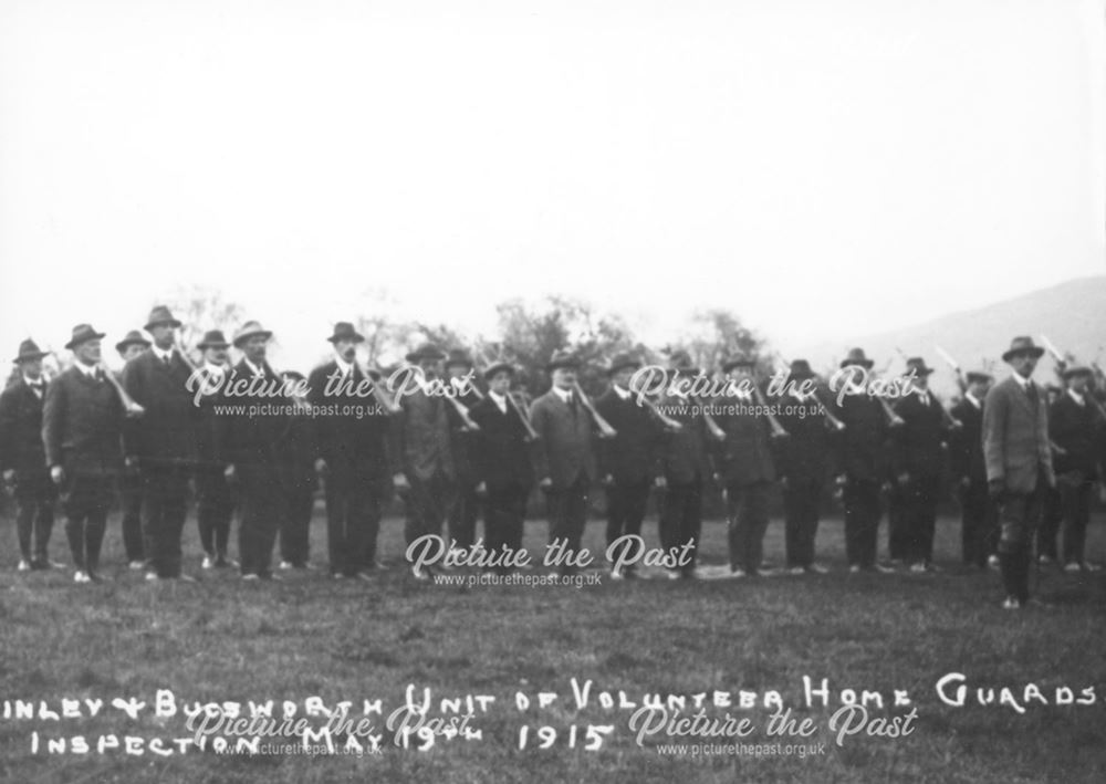 Chinley and Bugsworth Unit of Volunteer Home Guards Inspection, Bugsworth, 1915