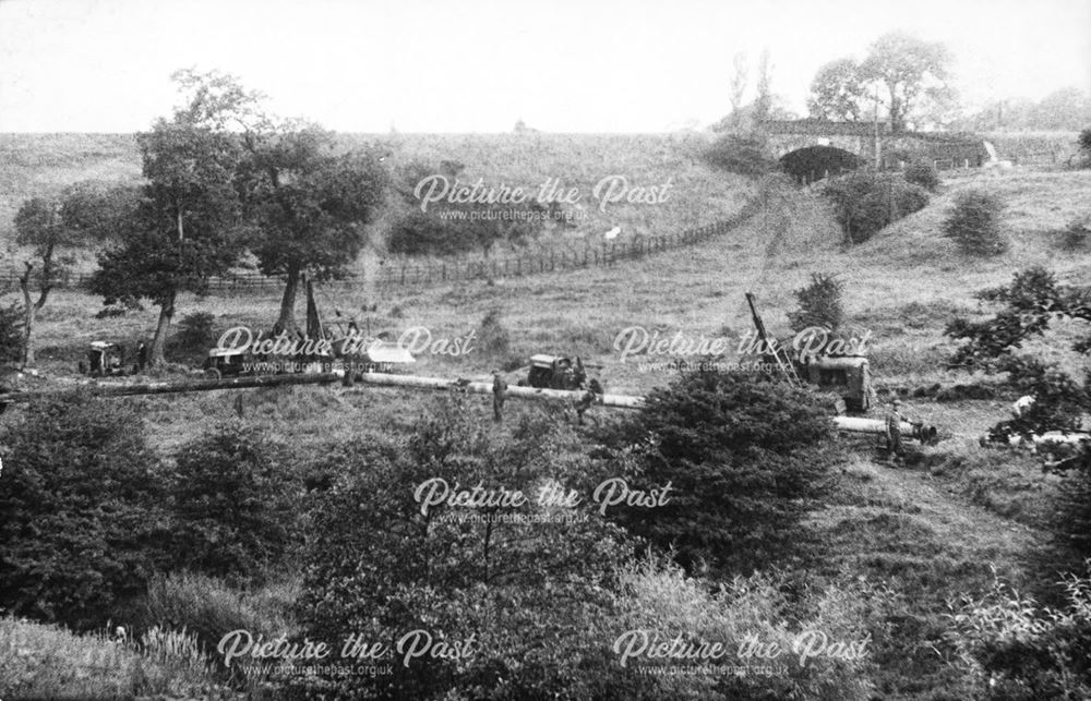 Pipe-Laying, Bugsworth, c 1920 ?