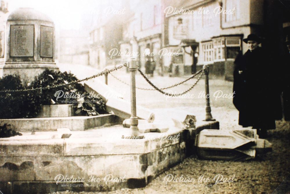 Storm Damage to War Memorial, Whitwell, 1925