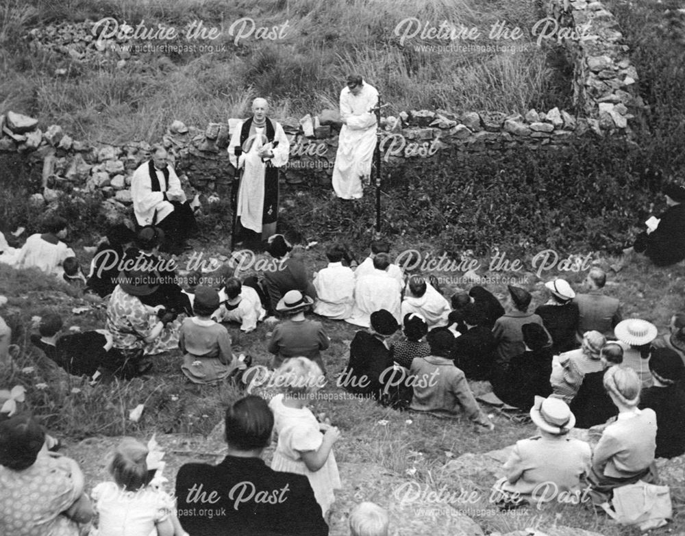 Clergy Delivering Service on High Hill, Whitwell, c1950's