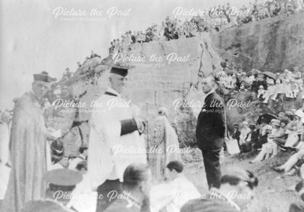 Clergy Delivering Service on High Hill, Whitwell, c1950's