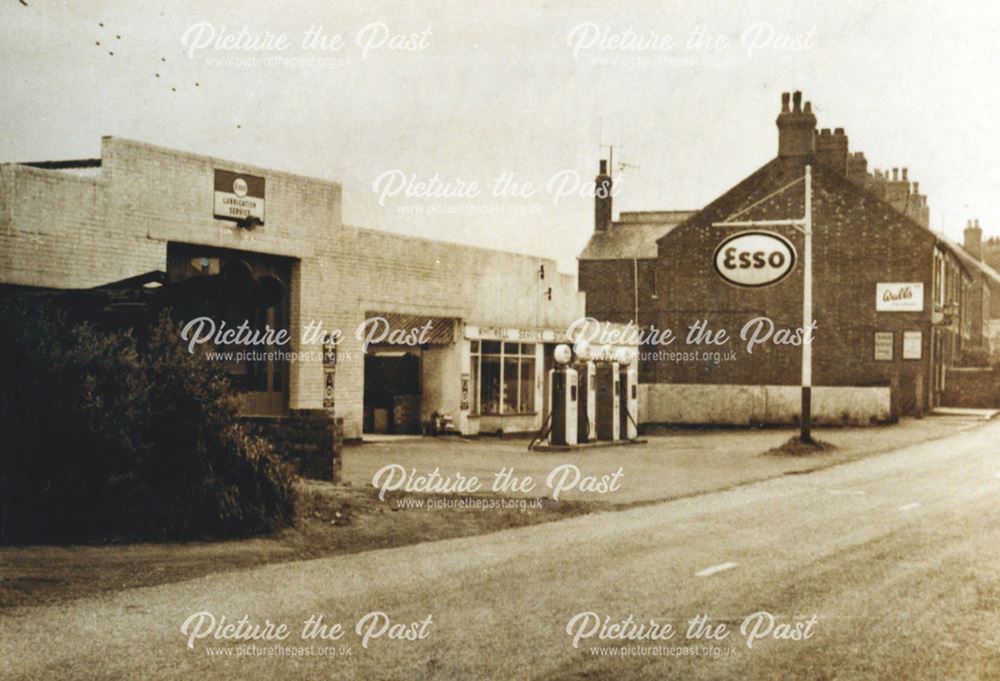 Lockwoods Esso Garage, bottom of Welbeck Street, Whitwell, c 1950's