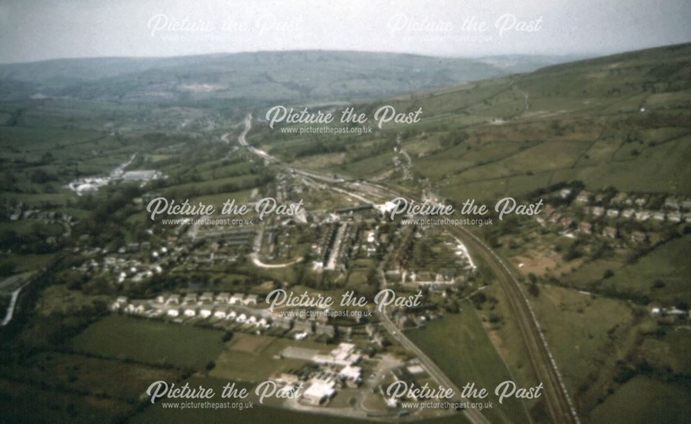 East to West Aerial View, Chinley, c 1970