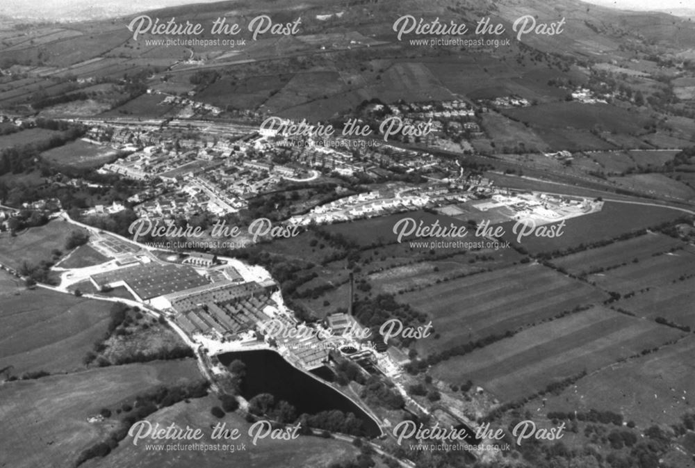 Aerial View Showing Two Mills, Chinley, 1980