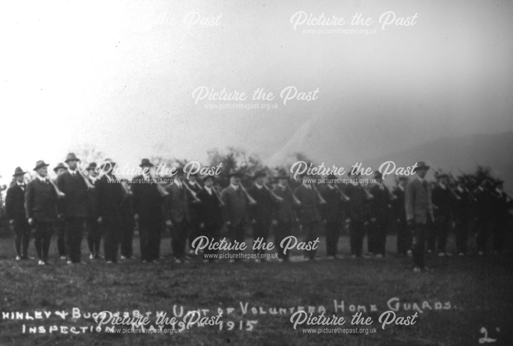 Chinley and Bugsworth Unit of Volunteer Home Guards, Inspection, 19th May 1915