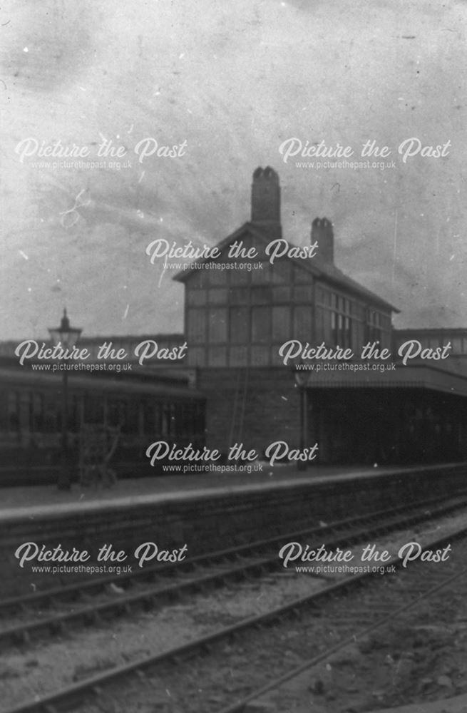 Waiting hall and bay at Chinley Station, Station Road, Chinley, c 1900s