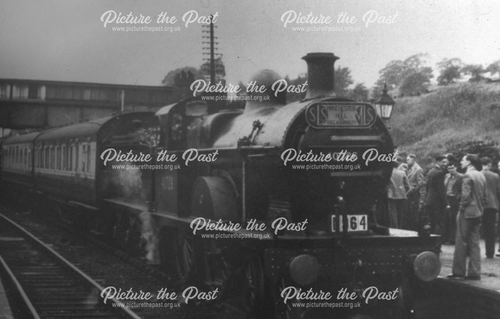 Hull and Barnsley Rail Tour at station, Chinley, 1952