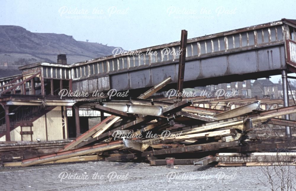 Demolition of Chinley Station, 1989