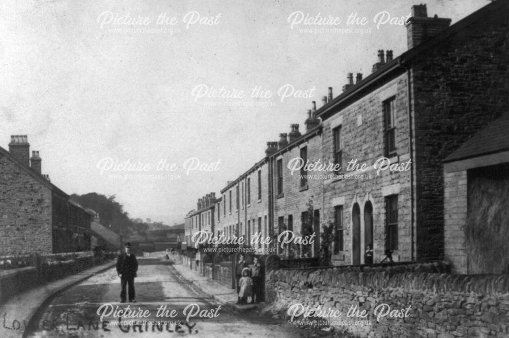 Chip Shop Barn and Middle of Lower Lane, Chinley, c 1900s