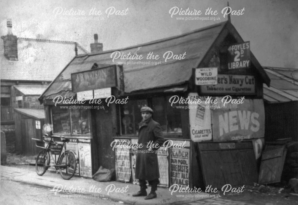 J B Watson at the hut, Chinley, c 1930s