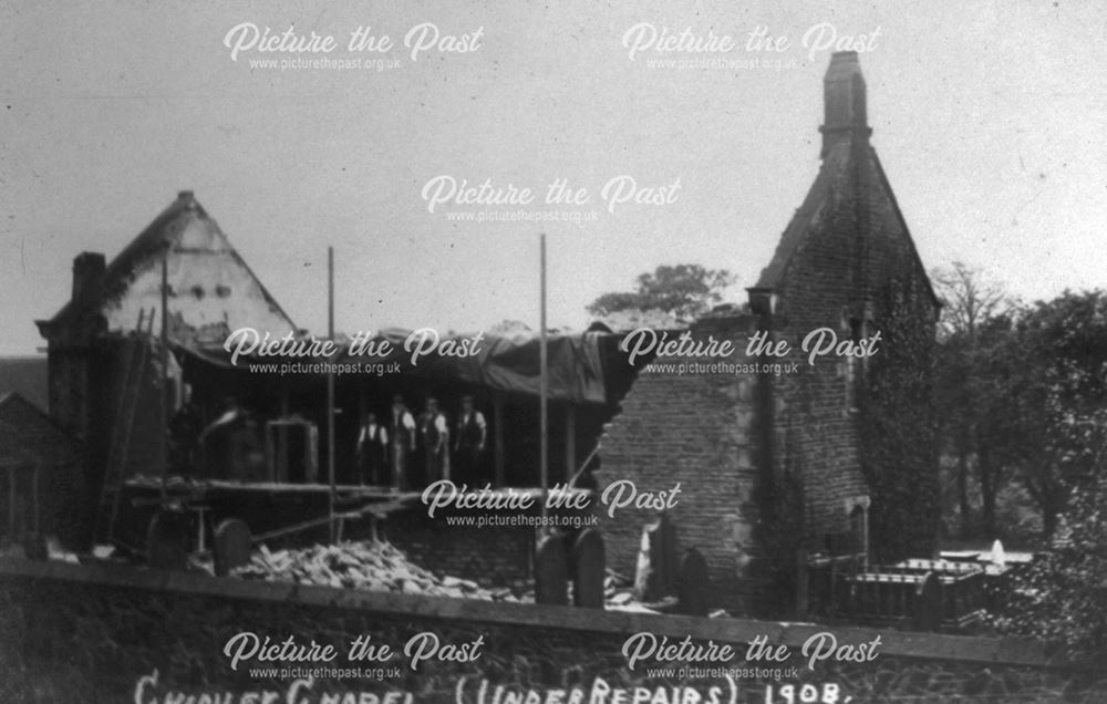 New Chapel under repairs, Chinley, 1908