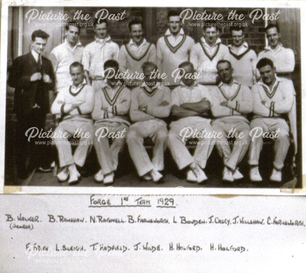 Forge 1st Cricket Team, Whitehough, 1929
