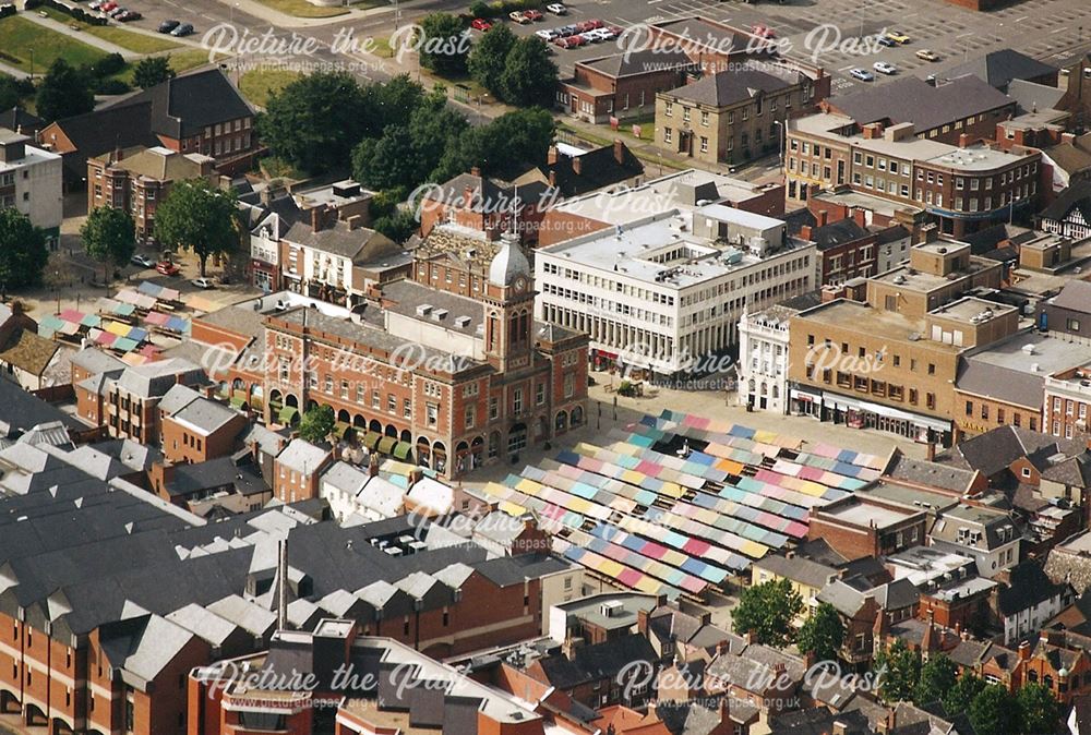 Aerial View of Chesterfield Market and Market Hall, c 1990