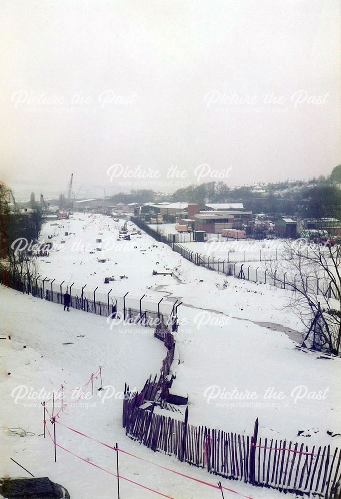 Construction of Chesterfield Bypass, A61, near Brewery Street, c 1980s