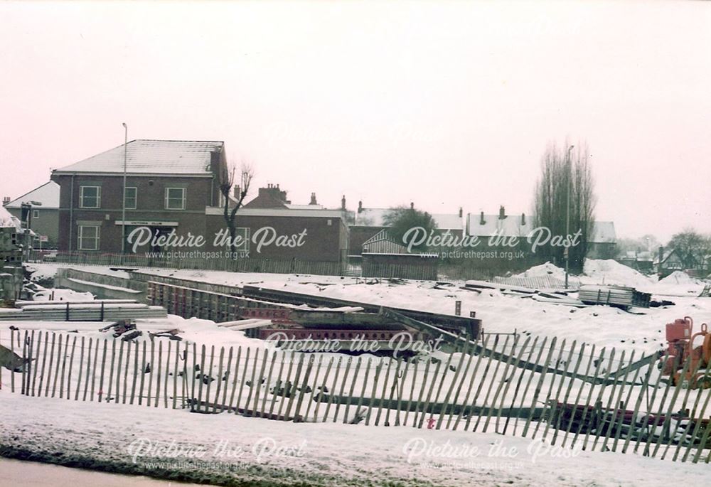 Bypass Construction, Station Road and Victoria Club, Whittington Moor, 1980s