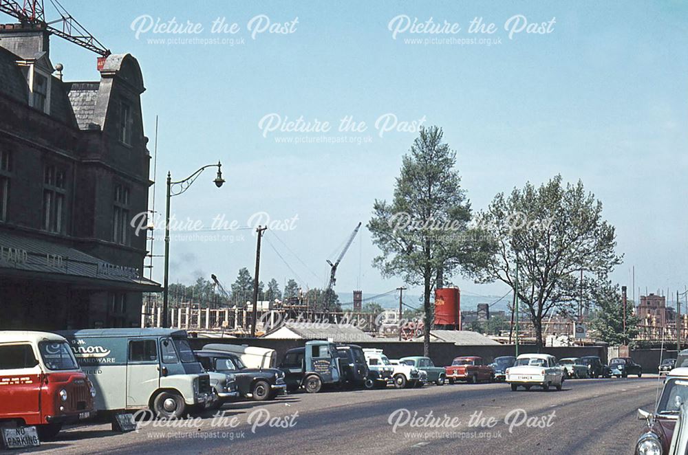 West Bars and construction of the AGD building, Chesterfield, June 1963