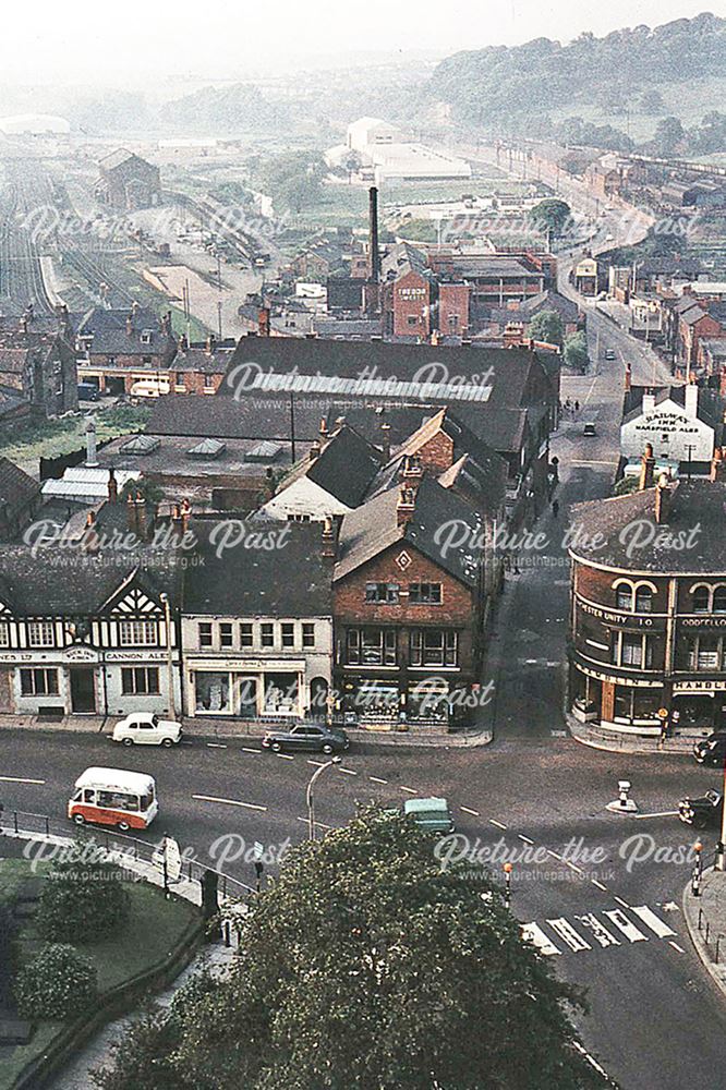 Looking across to Tapton Lane from Chesterfield Spire, 1961