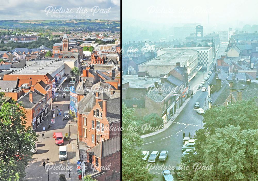 Chesterfield High Street, now and then