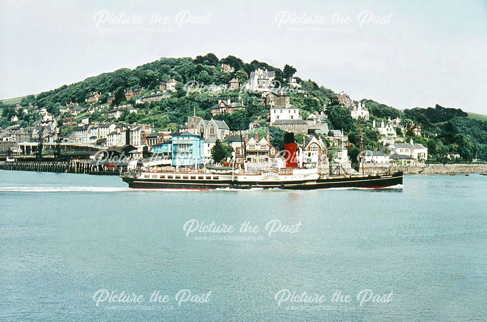 Paddle Steamer on River Dart, Kingswear, Devon, undated