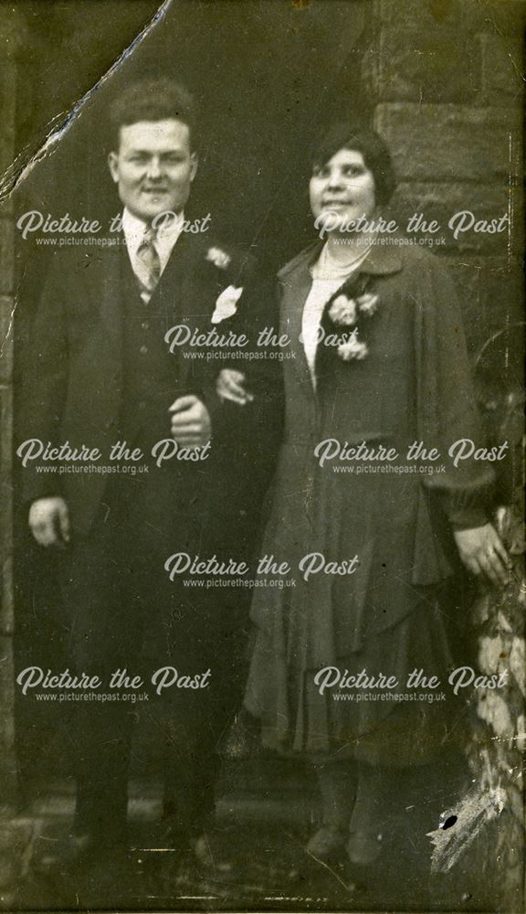 Mr and Mrs Evans on their wedding day, Fairfield, 1932