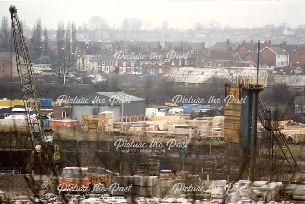 Gasometer Removal, near Station Road, Old Whittington, c1980s-1990s