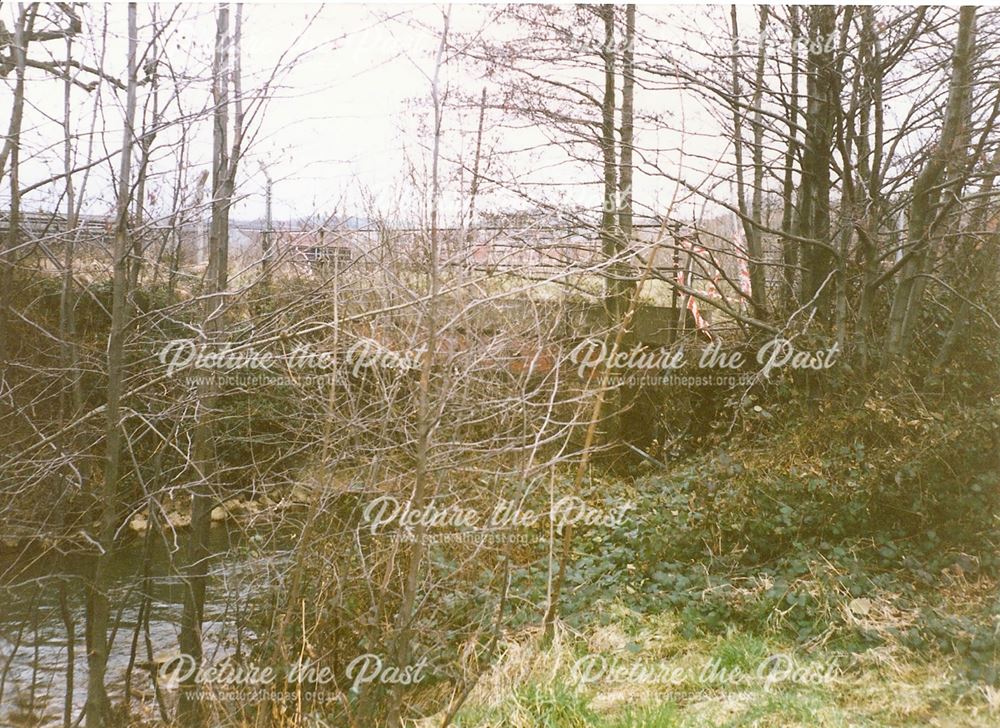 Bridge to Wagon Works over River Whitting, near Old Whittington, 1994