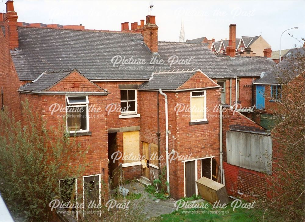 Rear of Houses on Markham Road, Chesterfield, from Footbridge, late 1990s