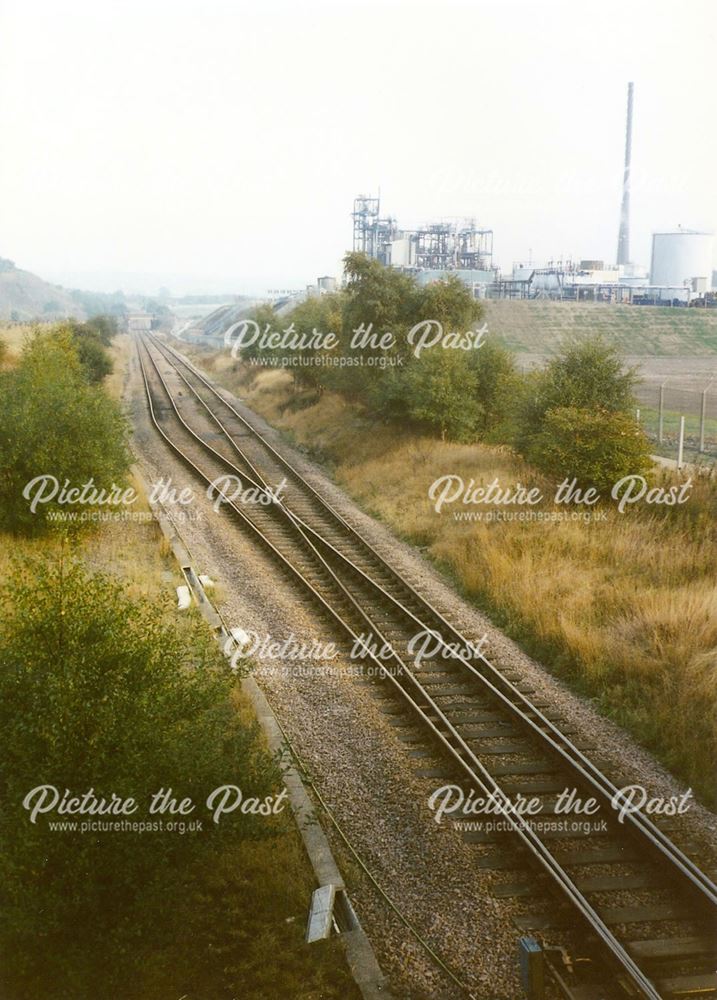 View from Railway Footbridge of Staveley Chemicals, nr Hall Lane, Barrow Hill, 1994