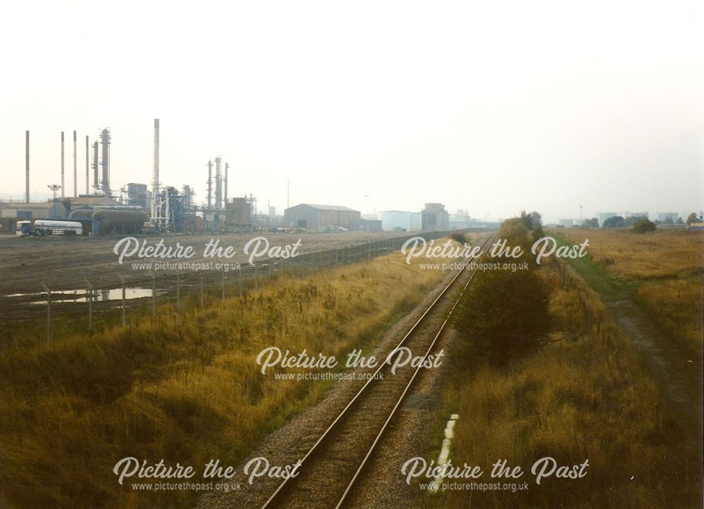 View from Railway Footbridge of Staveley Chemicals, nr Hall Lane, Barrow Hill, 1994