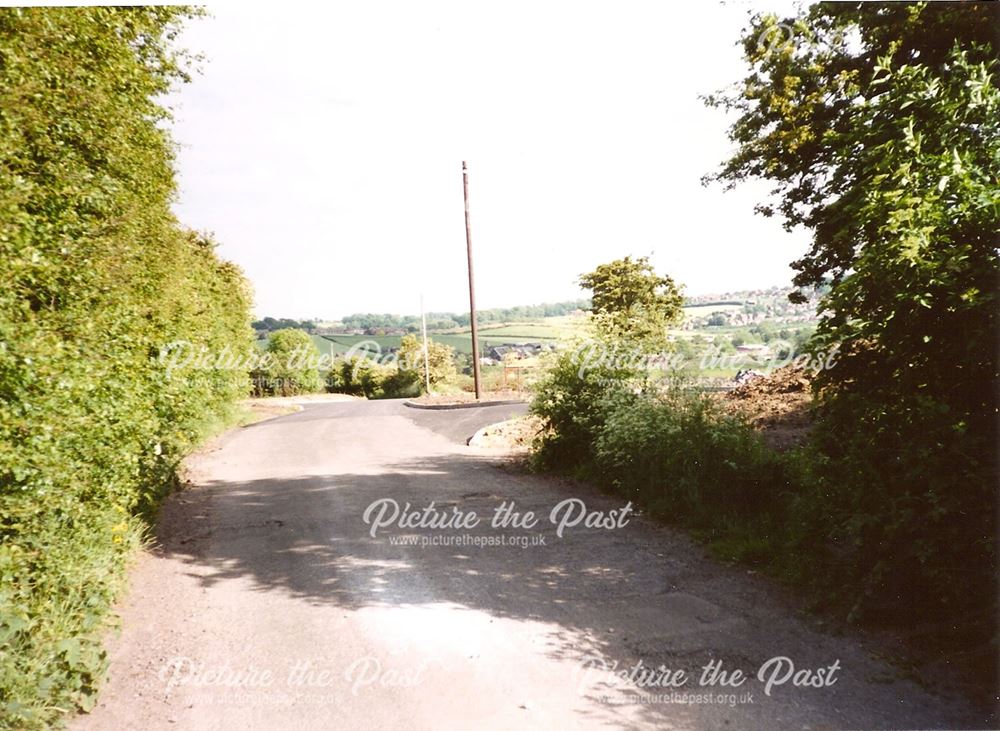 Newbridge Lane Leading Around to Whitting Valley Road, Old Whittington, 1995