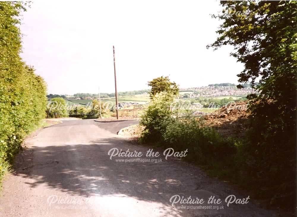 Newbridge Lane Leading Around to Whitting Valley Road, Old Whittington, 1995