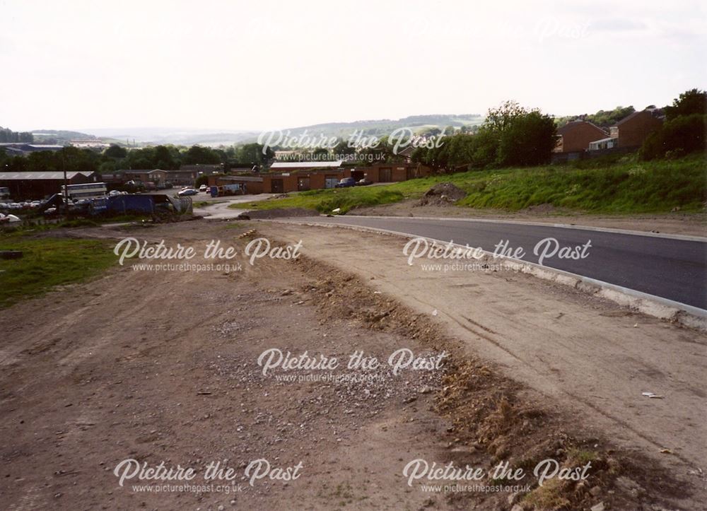 Wasteground and Newly Surfaced Whitting Valley Road, Old Whittington, 1995