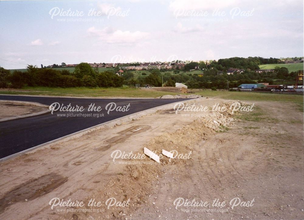 Wasteground and Newly Surfaced Whitting Valley Road, Old Whittington, 1995