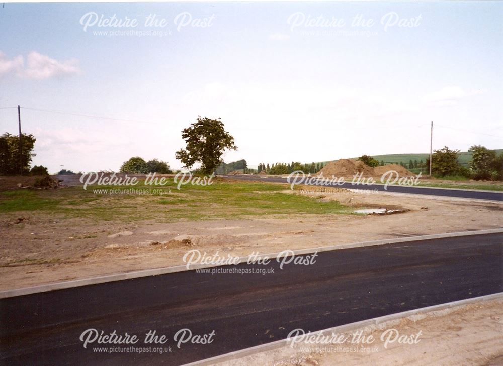 Wasteground and Newly Surfaced Whitting Valley Road, Old Whittington, 1995