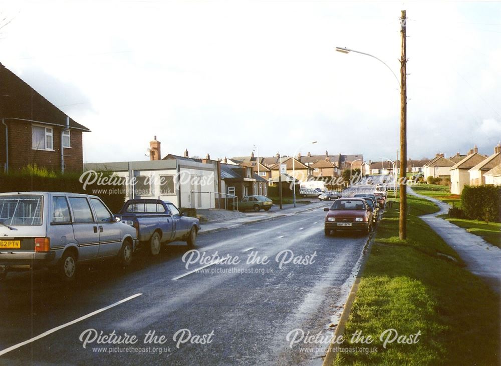 Station Lane towards Club and High Street, Old Whittington, 1995