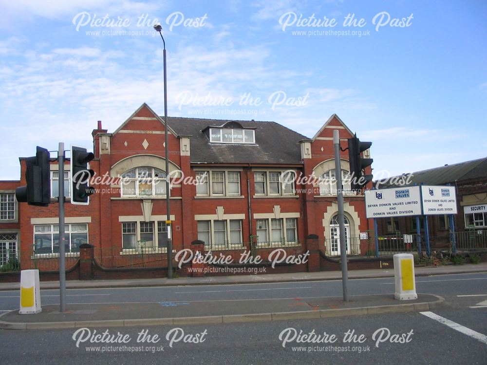 Traffic Island and Brian Donkin's Buildings, Derby Road, Chesterfield, 1995