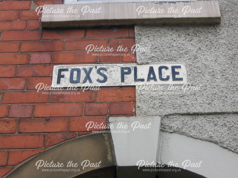 FoxÆs Place Sign Above Alleyway, 359 / 357 Chatsworth Road, Brampton, 1995