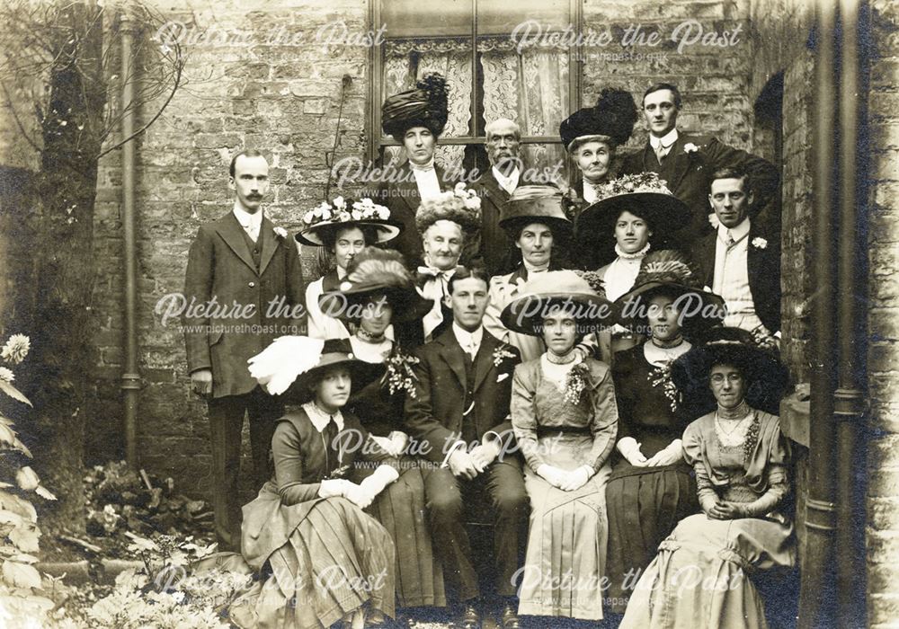 Wedding party, unknown location, c 1905 ?