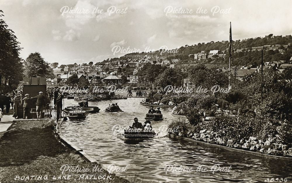 Boating Lake, Hall Leys Park, Matlock, c 1950