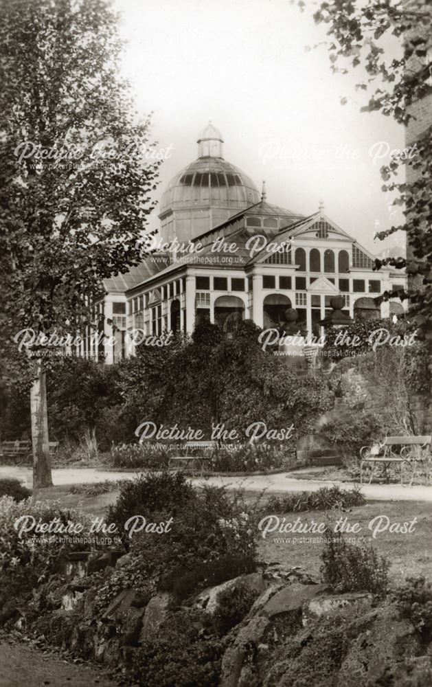 Winter Garden from hotel grounds, Smedley's Hydro, Smedley Street, Matlock, c 1910