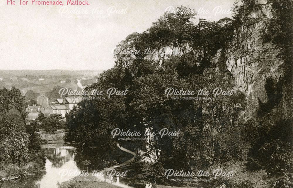 Pic Tor Promenade and the River Derwent, Matlock, c 1900