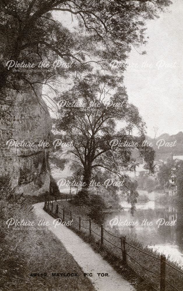 Pic Tor Promenade and the River Derwent, Matlock, c 1920