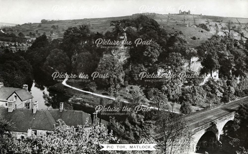 Pic Tor Promenade and the Railway Bridge, Matlock, c 1935