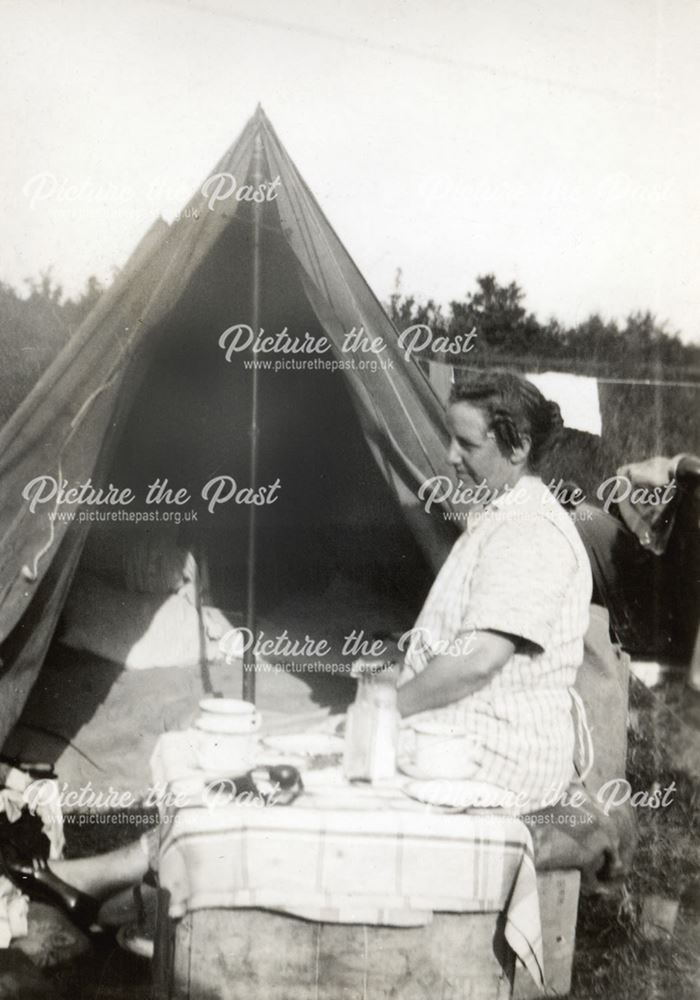 Bertha Johnson Camping, c 1950