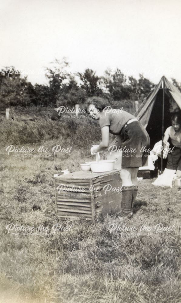 Cis Elliot on Camping Trip, c 1940